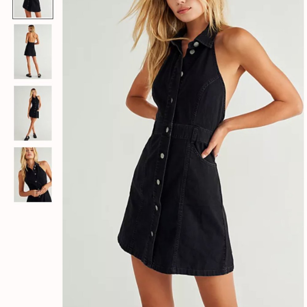 Free People Black Sami Mini Dress - Size Small